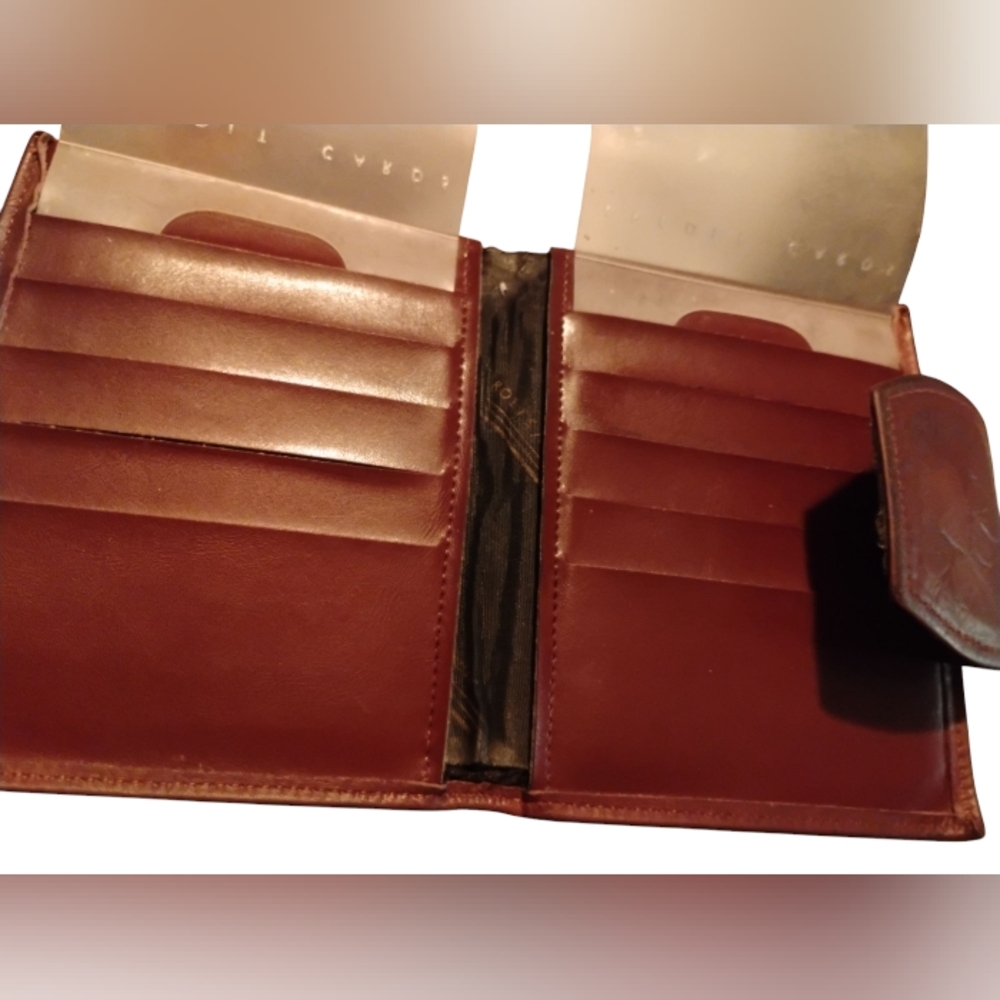 vintage Rolfs Brown Leather Wallet With Kisslock - Picture 8 of 11
